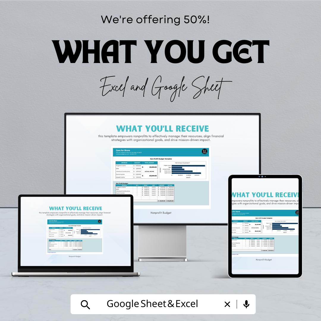 Nonprofit Budget Template | Excel & Google Sheets | Easy-to-Use Financial Planning for Nonprofit Organizations