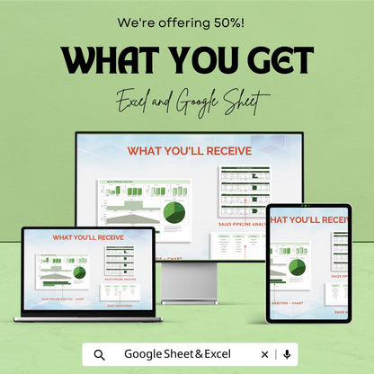 Sales Pipeline Analysis Sheet | Excel & Google Sheet | Sales Tracker | Lead Management Template | Sales Forecasting Tool