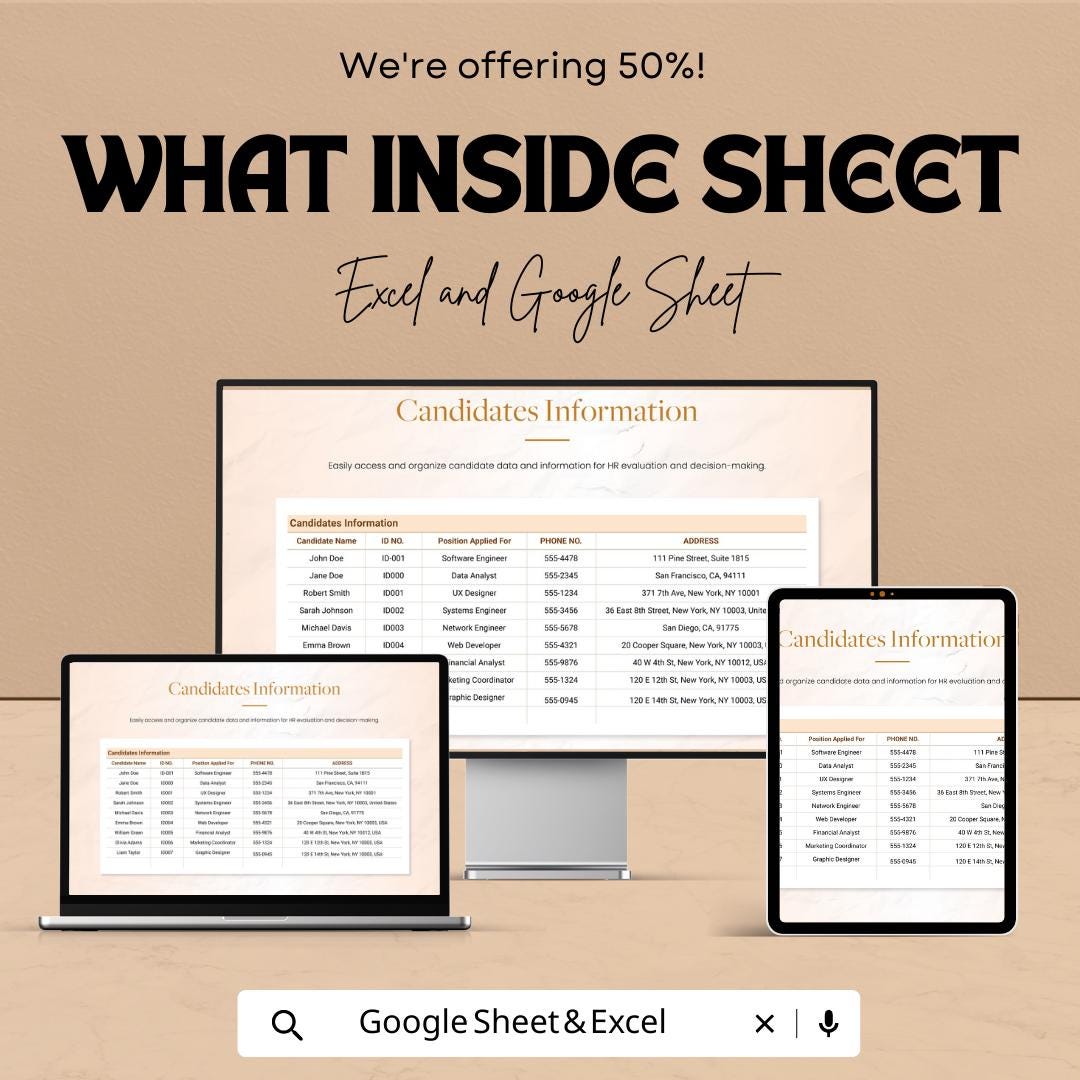 Technical Test Results Compilation HR Template | Excel & Google Sheets | Candidate Evaluation Tracker | Hiring Assessment Tool