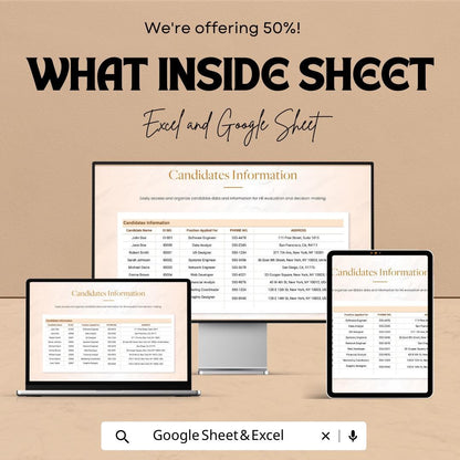 Technical Test Results Compilation HR Template | Excel & Google Sheets | Candidate Evaluation Tracker | Hiring Assessment Tool