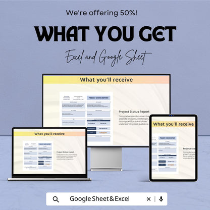 Project Status Report Template | Project Tracking Spreadsheet | Weekly Status Report | Project Management Template | Excel & Google Sheets |