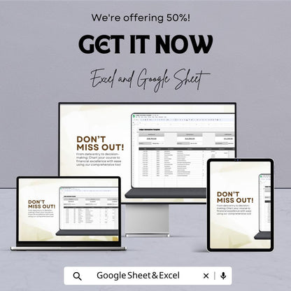 Ledger Automation Template | Automated Accounting Spreadsheet | Business Finance Tracker | Transaction Log Template
