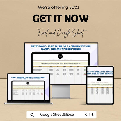 Onboarding Communication Log HR Template, Employee Announcement Tracker, New Hire Communication Sheet, HR Onboarding