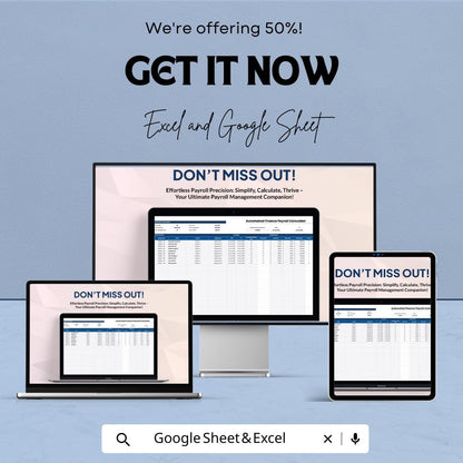 Automated Finance Payroll Calculator Template | Payroll Management Spreadsheet | Employee Salary Calculator | Automated Payroll Tool
