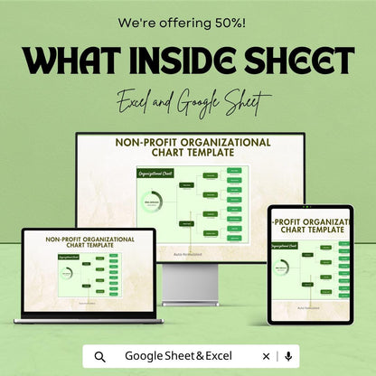 Non-Profit Organizational Chart Template | NGO Org Chart Excel | Nonprofit Structure Chart | Board & Staff Hierarchy | Google Sheets