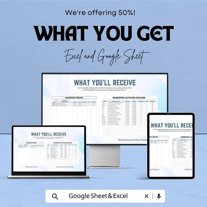 Marketing Timeline Sheet for Strategic Planning | Excel & Google Sheets Template | Marketing Campaign Planner