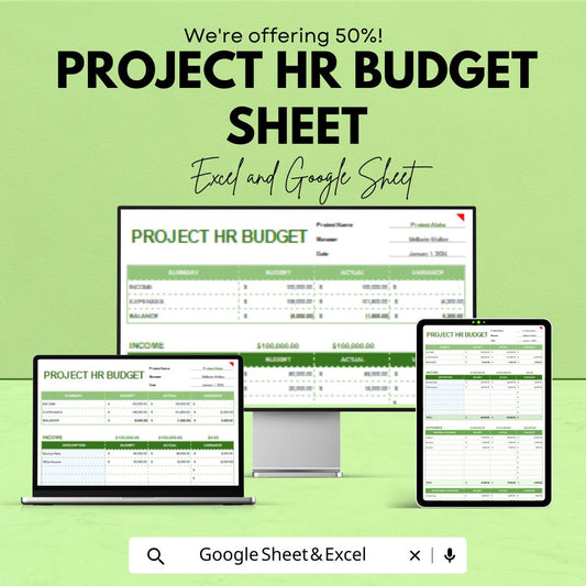 Project HR Budget Sheet - Excel & Google Sheets Template for Efficient HR Budgeting