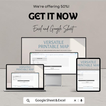 Printable Map Template | Custom Route Map Maker | Editable Travel Planner | Project Route Sheet | Visual Mapping Tool