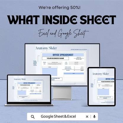 Office Spreadsheet Template | Business Receipt Tracker | Office Invoice & Payment Record Template | Small Business Spreadsheet