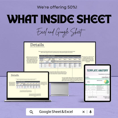 Debt Snowball Tracker Template, Excel & Google Sheets, Debt Payoff Spreadsheet, Budget Debt Planner, Loan Payment Tracker