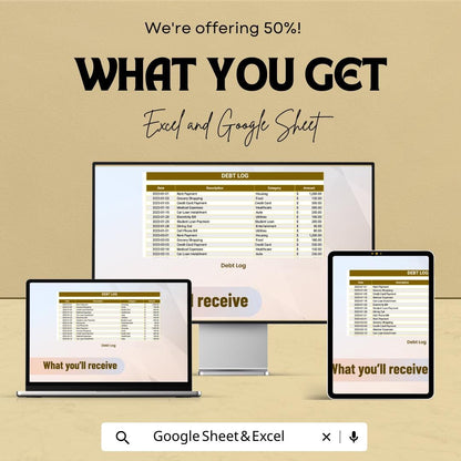 Debt Dashboard Excel Sheet | Budget Tracker | Monthly Debt Management Tracker | Excel & Google Sheets Template | Financial Planning