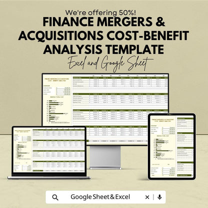 Finance Mergers & Acquisitions Cost-Benefit Analysis Template | Financial Projections, Risk Evaluation, and Benefit Analysis