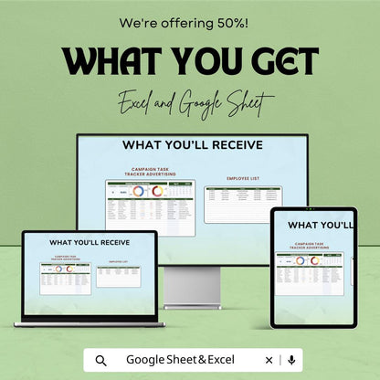 Campaign Task Tracker Advertising Template | Campaign Planner Dashboard | Task Status Tracker | Advertising Workflow Sheet