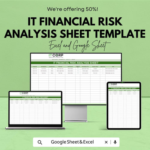 IT Financial Risk Analysis Sheet Template | Business Financial Risk Tracker | IT Risk Management Spreadsheet