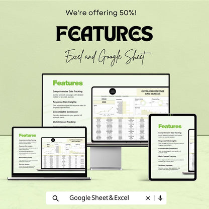 Outreach Response Rate Tracker HR Sheet | Excel and Google Sheets Template | HR Dashboard & Analytics Tracker