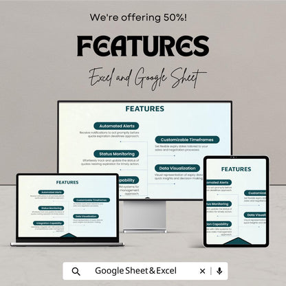 Sales Quote Expiry Date Tracker Template | Excel & Google Sheet | Quote Expiration Tracker | Sales Management Sheet | Quote Monitoring Tool