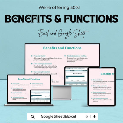 Rental Property Income and Expenses Template | Excel & Google Sheets Rental Tracker | Landlord Spreadsheet | Rental Income Expense Tracker