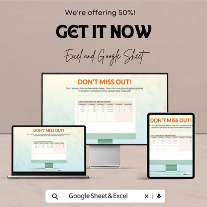 Sales Incentive Breakdown Template | Excel & Google Sheets | Commission Tracker | Sales Bonus Calculator | Incentive Plan Spreadsheet