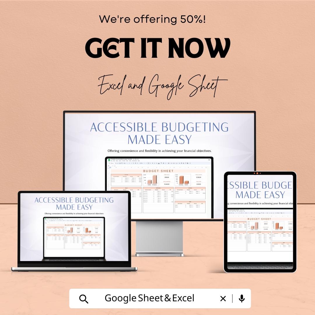 Digital Download Excel & Google Sheets | Personal Finance Tracker | Monthly Expense Budgeting Template