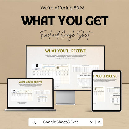 Marketing Brand Ambassador Performance Tracker Template | Excel & Google Sheets Influencer Tracking Sheet | Campaign Performance Dashboard
