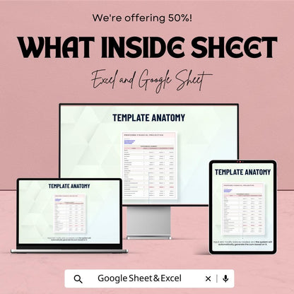 Proforma Financial Projection Template | Business Forecasting Sheet | Startup Financial Model | Revenue and Expense Forecast