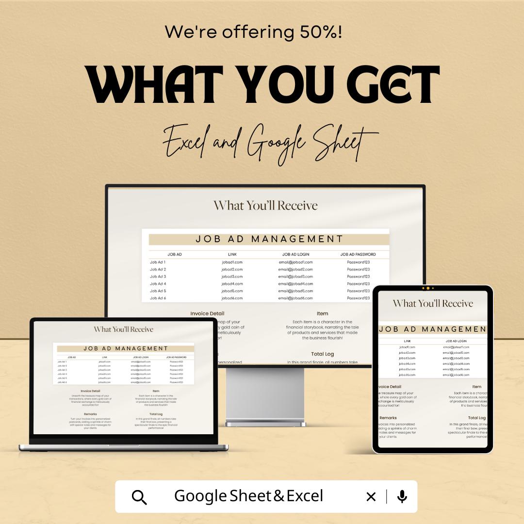 Job Ad Response Rate Tracker HR Sheet | Excel & Google Sheets | Hiring Funnel Analytics | Applicant Response Tracker | HR Dashboard KPI