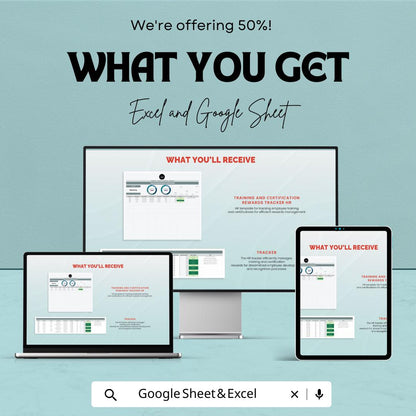 Training & Certification Rewards Tracker HR Template | Excel and Google Sheets | Employee Learning and Incentive Tracker