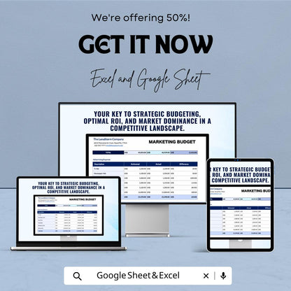 Marketing Budget Template | Excel & Google Sheets | Marketing Expense Tracker | Advertising Budget Planner | Business Budget Spreadsheet |