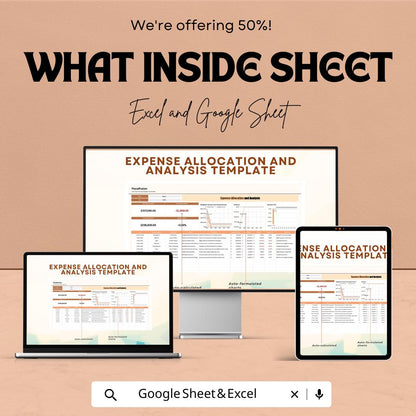 Expense Allocation and Analysis Template | Excel & Google Sheets | Expense Tracker Dashboard | Budget Allocation Spreadsheet