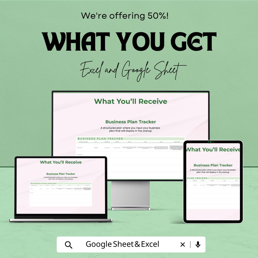 Entrepreneur Startup Template | Business Plan Template Excel & Google Sheets | Startup Planner | Small Business Planning Tool