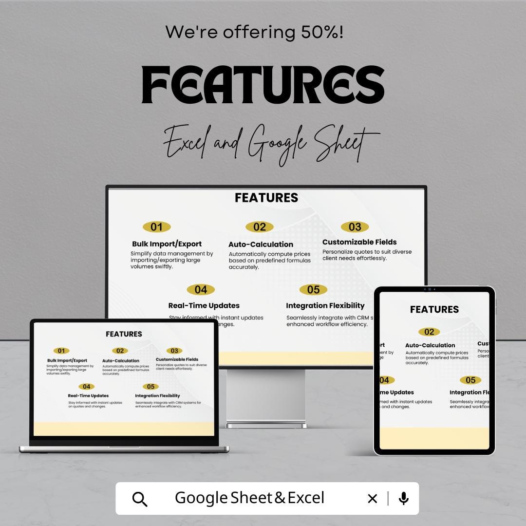 Sales Bulk Sales Quote Calculator Template | Price Quotation | Bulk Order Estimator | Product Pricing Tool for Business