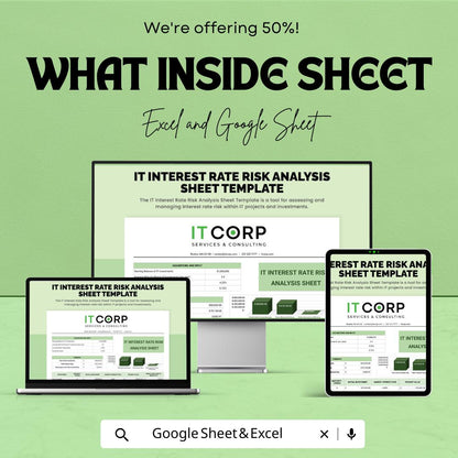IT Interest Rate Risk Analysis Sheet Template | Interest Rate Risk Tool | Excel & Google Sheets Finance Model | Investment Risk Analysis