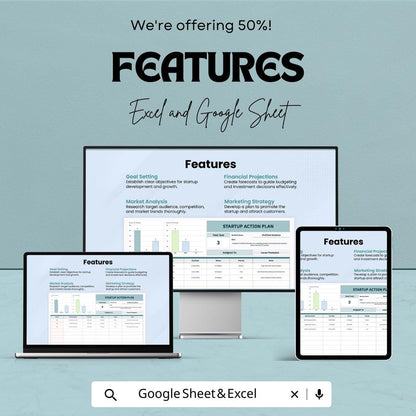 Startup Action Plan Template - Excel & Google Sheet - Business Task Tracker, Goal Setting, Startup Planning, Action Plan for Entrepreneurs,