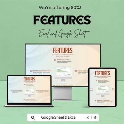 Software Sales Funnel Template | Sales Pipeline Tracker | Revenue Forecast Spreadsheet | Excel & Google Sheets