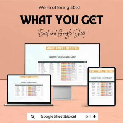 Incident Management Dashboard | Excel & Google Sheets | Operations Log Tracker | Incident Report Sheet | Real-Time Metrics Template