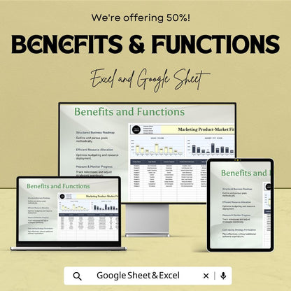 Marketing Product-Market Fit Assessment Template | Business Strategy Spreadsheet | Product Evaluation Tool | Market Analysis Template