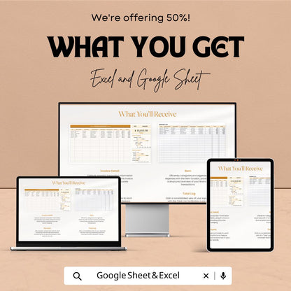 Expense Tracker Spreadsheet | Expense Bookkeeping Template | Business Expense Tracker | Expense Log | Small Business Expense Tracker