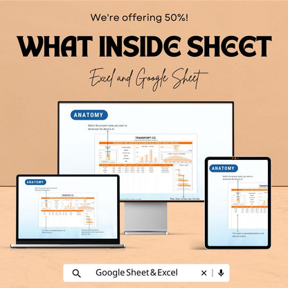 Transport & Logistics Software Development Budget Tracker | IT Project Cost Template | Excel and Google Sheets