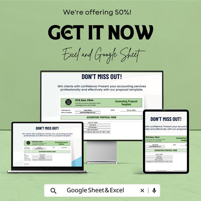 Accounting Proposal Template  | CPA Proposal Template | Bookkeeping Service Proposal | Editable Accounting Business Proposal
