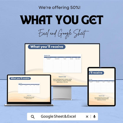 Meeting Sign-In Sheet Template | Excel & Google Sheets | Attendance Tracker for Meetings | Event Sign-In Sheet | Instant Download