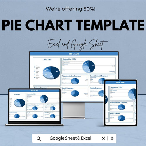 Pie Chart Template | Data Visualization Spreadsheet | Analytics Dashboard Template | Excel & Google Sheets | Business Reporting Sheet |