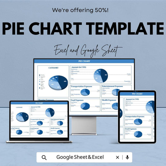 Pie Chart Template | Data Visualization Spreadsheet | Analytics Dashboard Template | Excel & Google Sheets | Business Reporting Sheet |