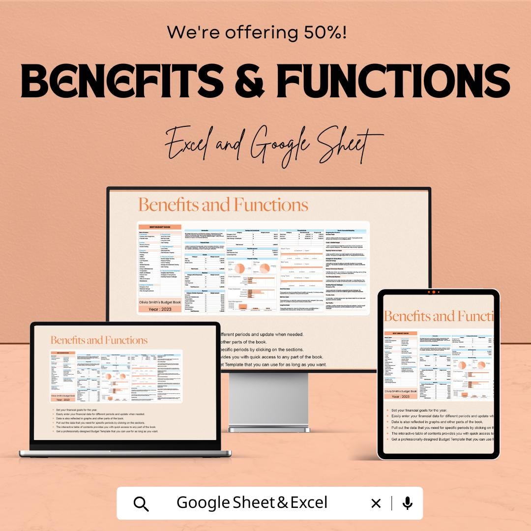 Best Budget Book Sheet | Excel & Google Sheet Template | Financial Planning Tool | Budget Tracker 2023 | Easy to Use Budget Book |