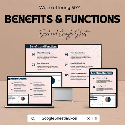 Income Expense Report Sheet - Excel and Google Sheets - Budget Tracker & Financial Planner Template for Personal and Business Use
