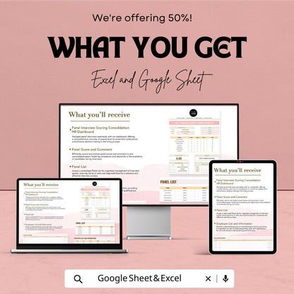 Panel Interview Scoring Template | Interview Evaluation Scorecard | HR Candidate Assessment Tracker | Hiring Score Sheet