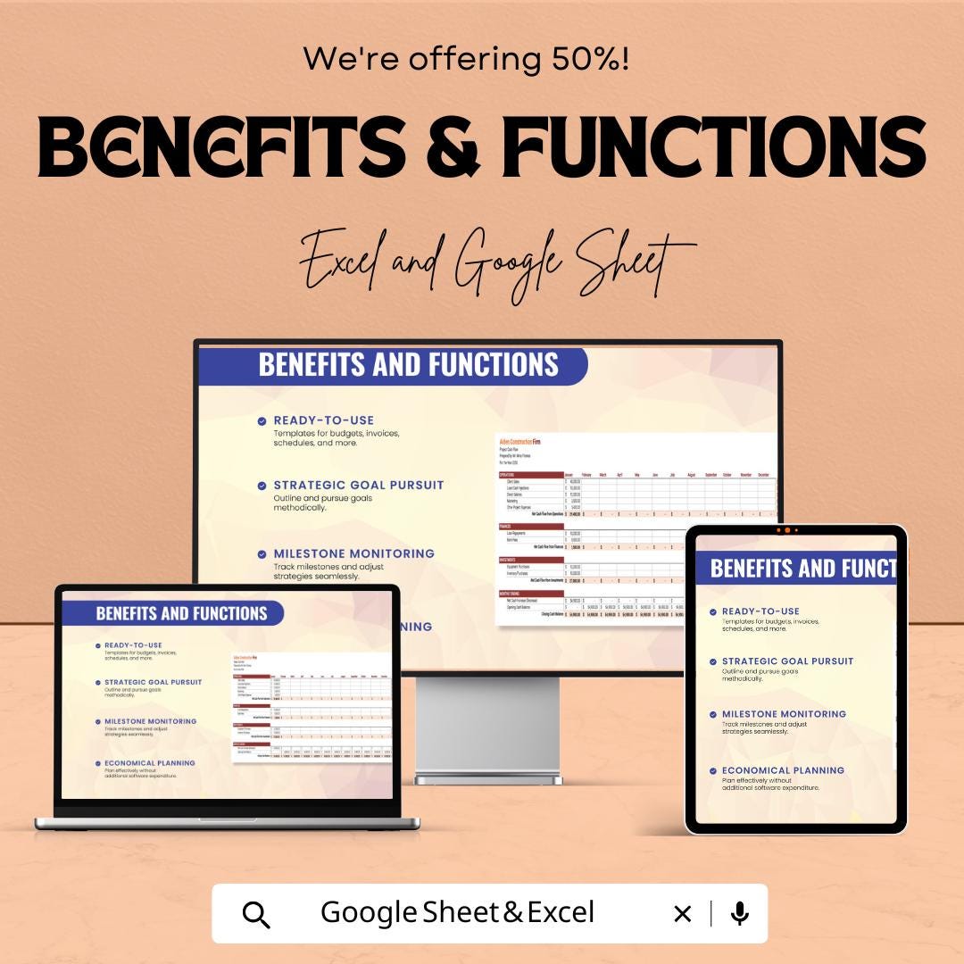 Project Cash Flow Sheet | Excel & Google Sheets Template | Cash Flow Tracker | Business Finance Planner | Instant Download