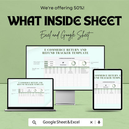 E-Commerce Return and Refund Tracker Sheet – Excel & Google Sheet Template for Hassle-Free Management