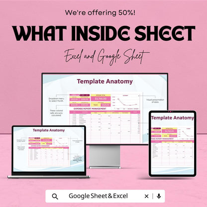 Expense Report Management Sheet - Automated Excel & Google Sheet Template for Accurate Expense Tracking