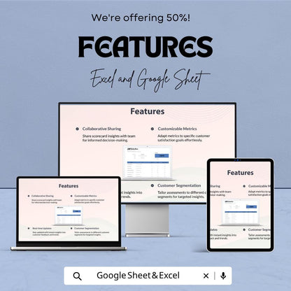 Customer Scorecard Template | Customer Satisfaction Tracker | KPI Dashboard | Performance Scorecard | Client Evaluation Tool