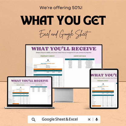 Real Estate Property Sheet Template | Excel & Google Sheets | Rental Property Tracker | Property Management Spreadsheet
